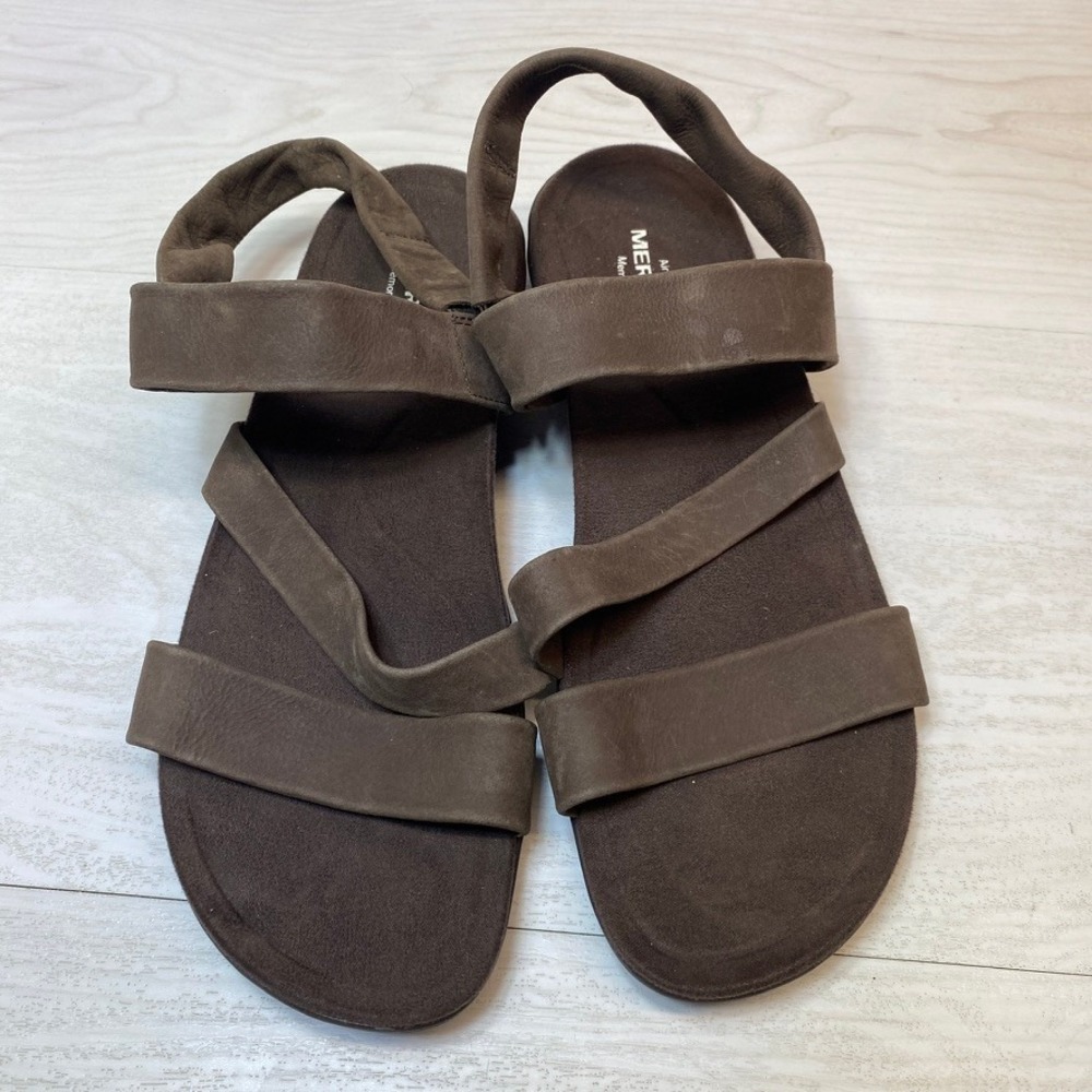 Merrell Womens 11 Terran Lattice II Sandals Brown Leather Air Cushion J001020